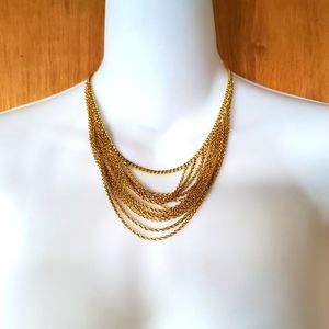 Vintage Chain Waterfall necklace with Earrings set